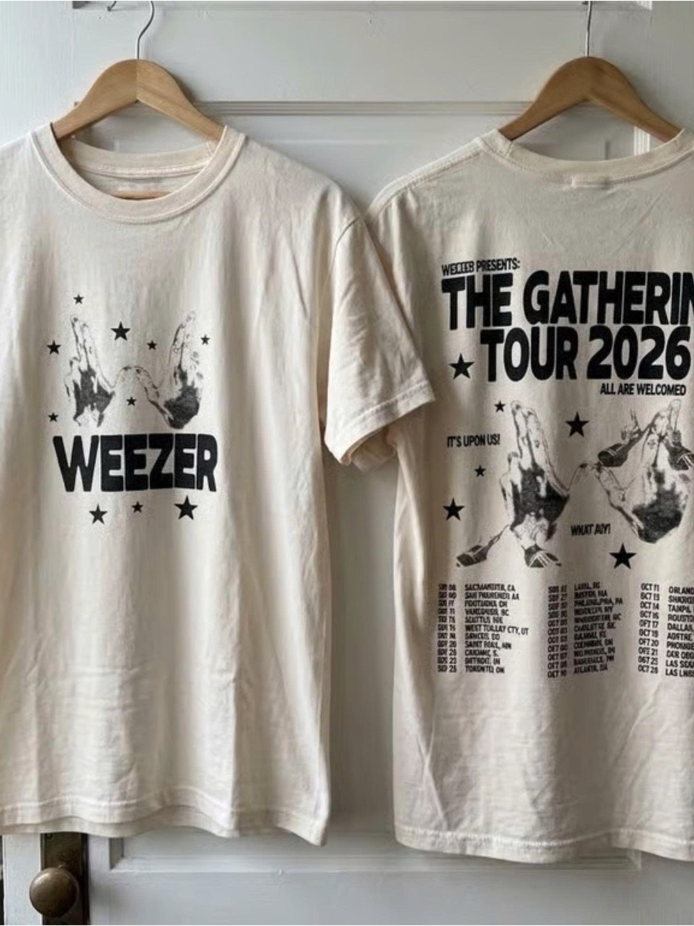 The Gathering Tour 2026 Cream Graphic Tee - Band Shirt